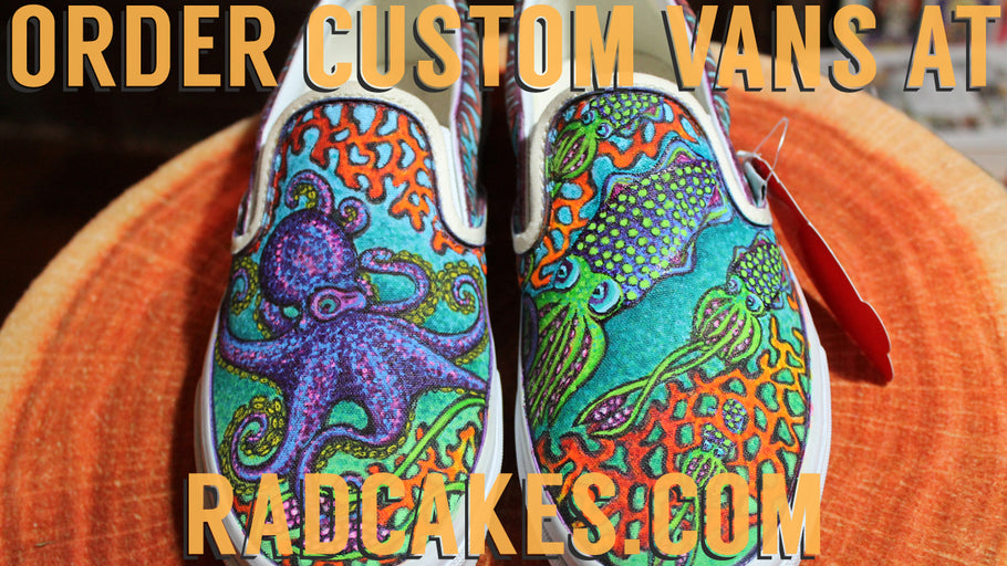 Time Lapse: Custom designed Vans Sneakers with Octopus & Squid