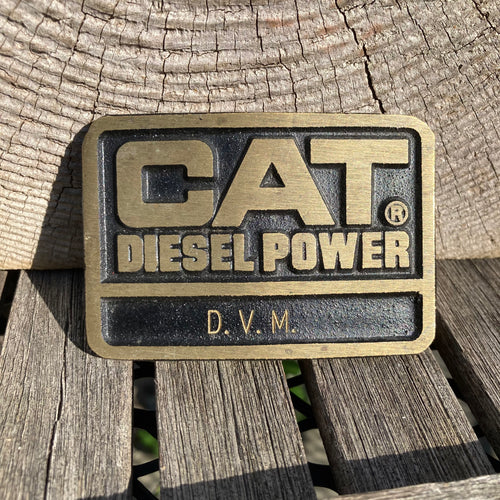 Vintage CAT Diesel Power brass belt buckle