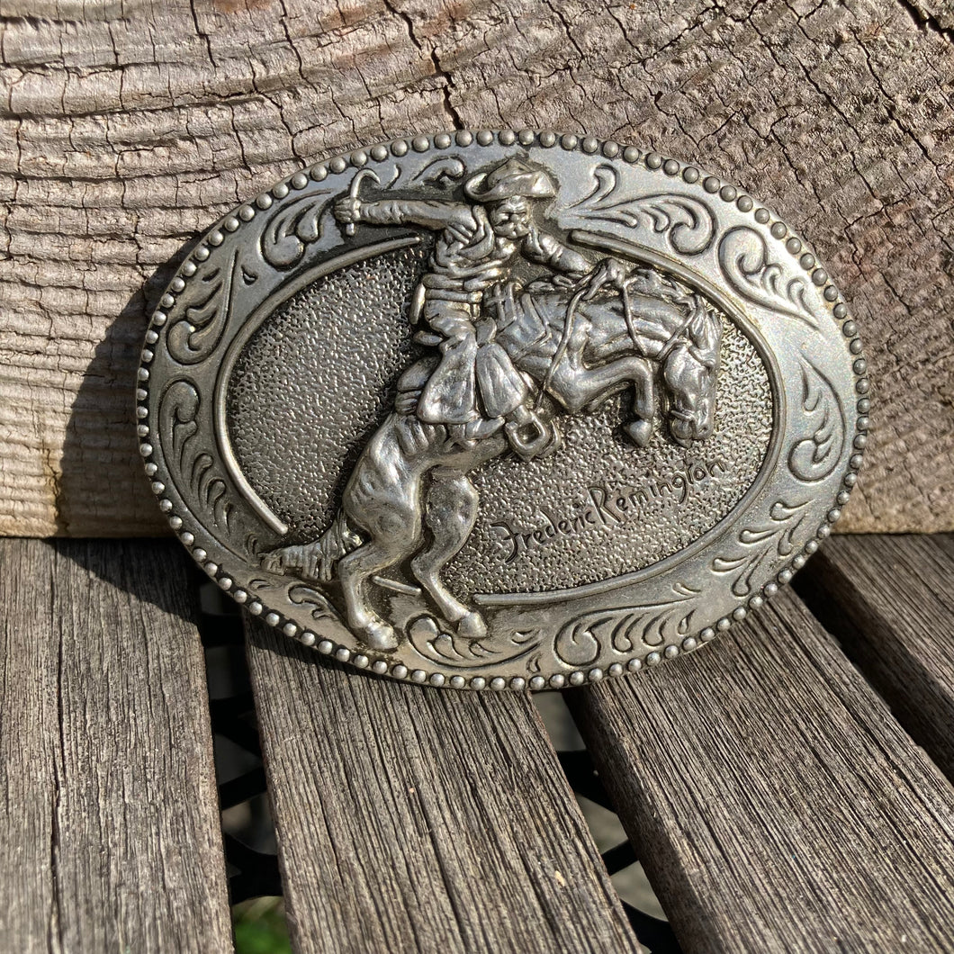 Vintage Frederick Remington Bucking Bronco belt buckle