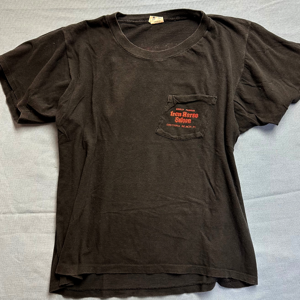 1987 Iron Horse Saloon Bike Week pocket tshirt (Daytona Beach, FL