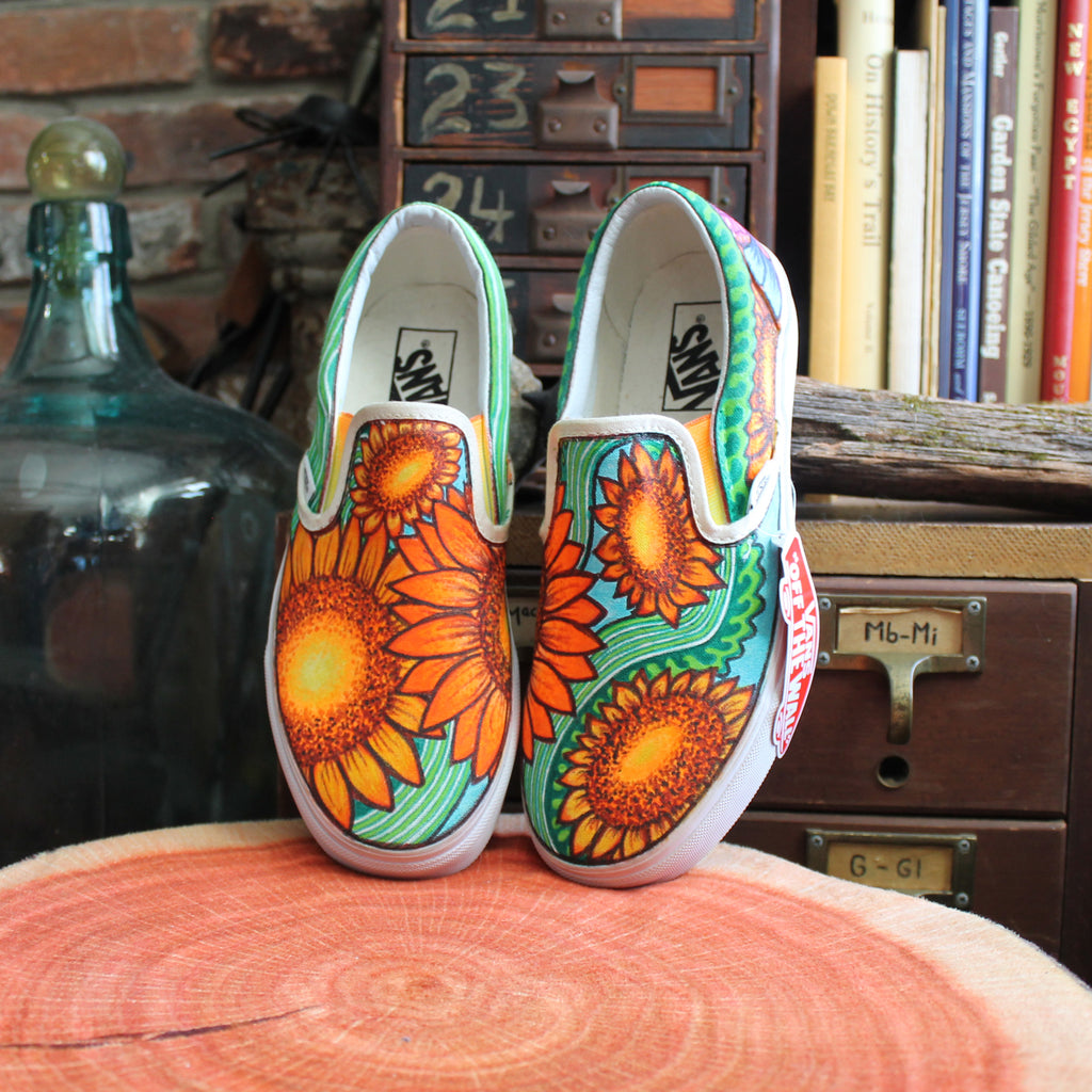 Mushroom themed custom Vans Slip On Sneakers – RAD Shirts Custom Printing