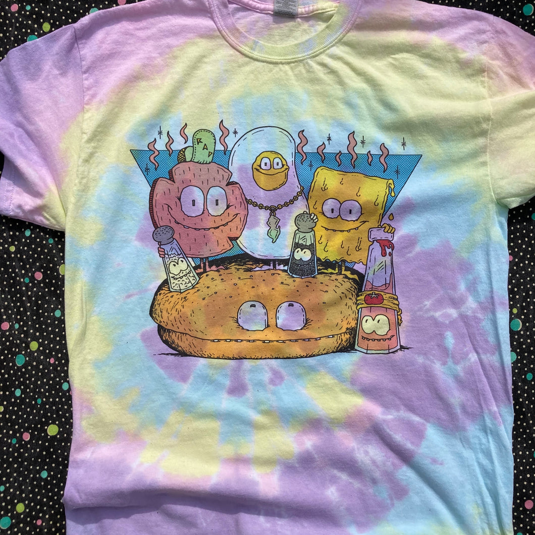 Pork Roll, Egg, and Cheese tie dye shirt (MEDIUM)