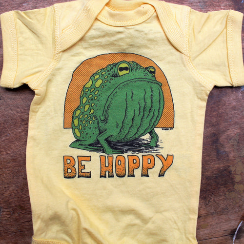 Be Hoppy onesie baby one piece frog toad cute DONT WORRY BE HAPPY