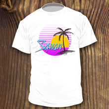 Retro Manasquan shirt design with Palm Tree and sun by RadCakes