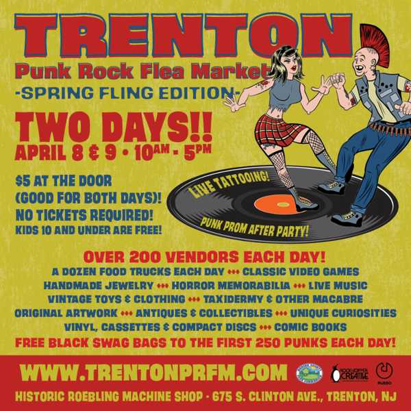 Join us on April 8th at the Trenton Punk Rock Flea Market!