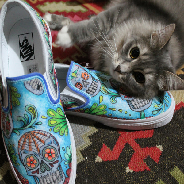 Our newest pair of custom designed Vans Slip On sneakers