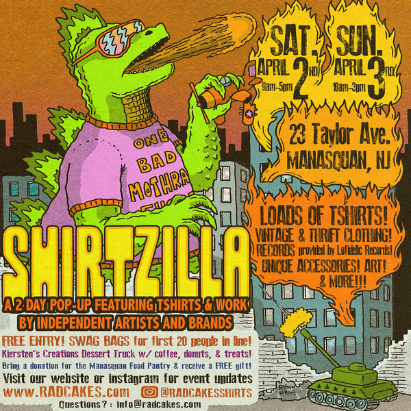 SHIRTZILLA: Pop-up event on April 2nd & 3rd in Manasquan, NJ