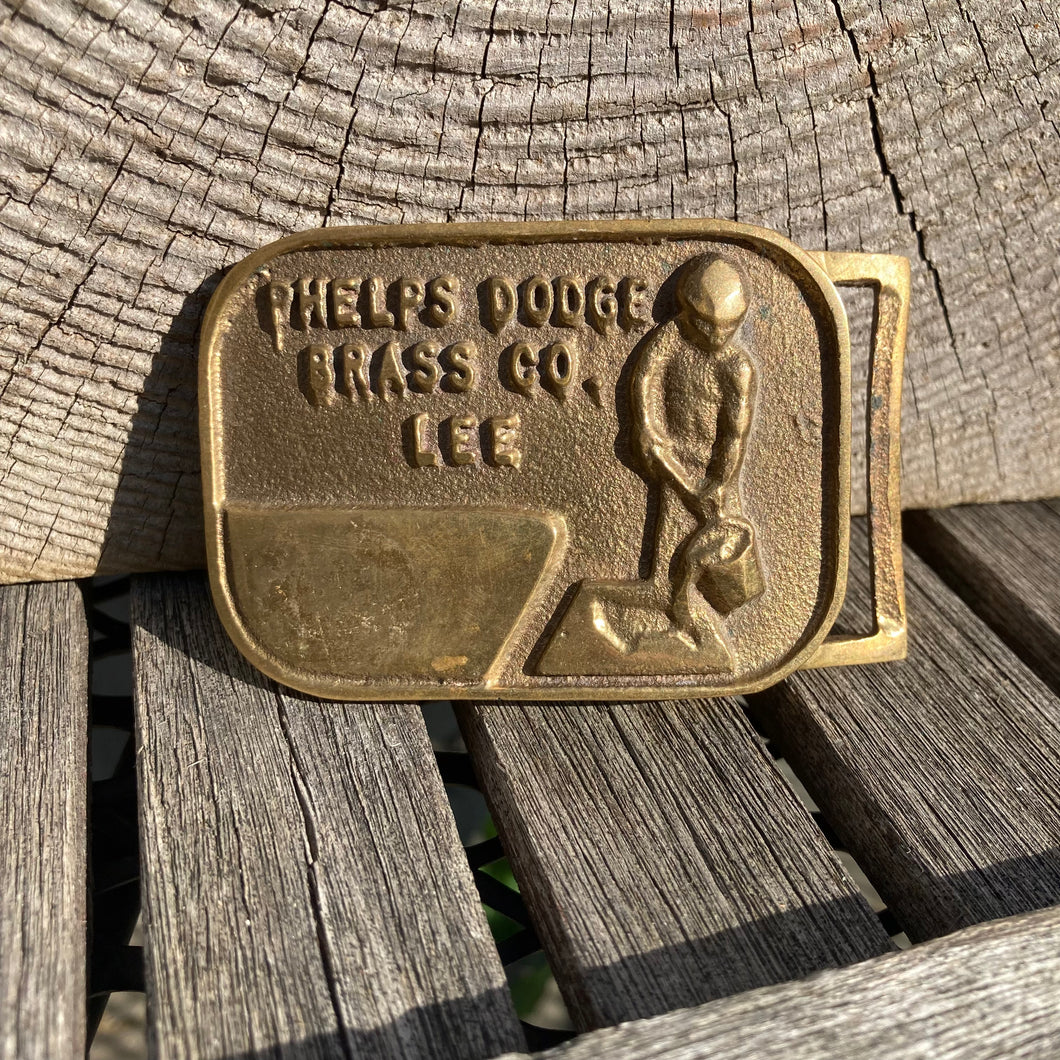 Vintage Phelps Dodge Brass Co. belt buckle