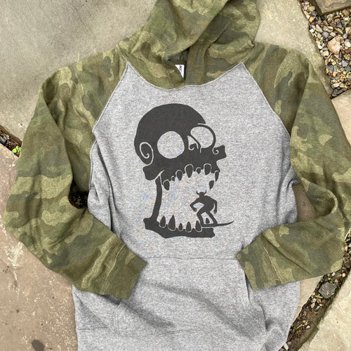 Skull Surfer hooded sweatshirt in youth sizes CLEARANCE SALE youth hoodies with surf art