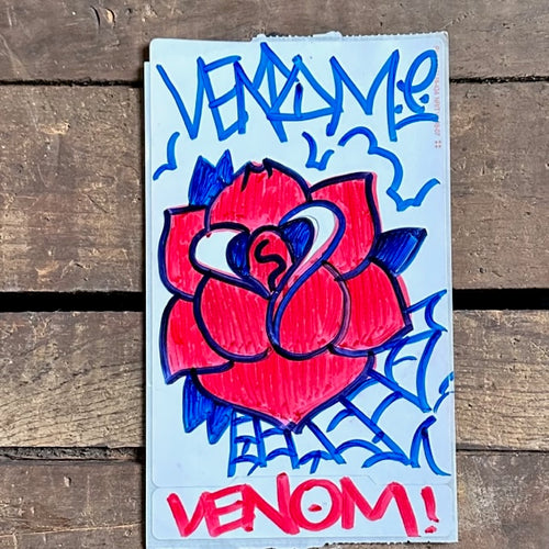 Hand Drawn Venom Street Art Sticker #2