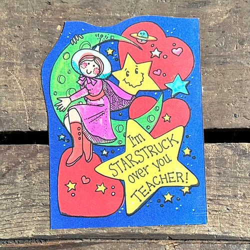 Vintage Valentine card for your teacher STARSTRUCK for sale