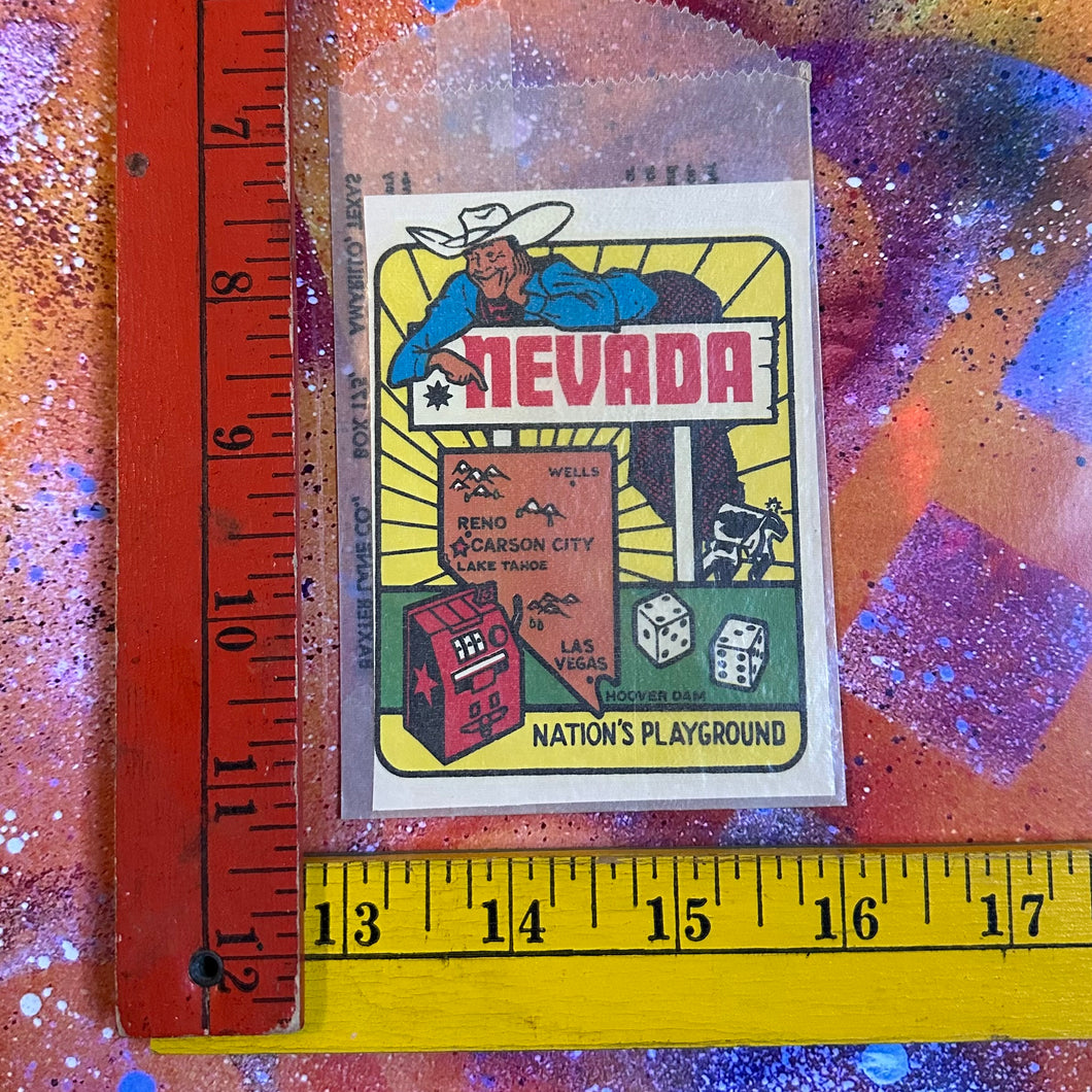 Nevada 'The Nation's Playground' Vintage Style Travel Decal – Vinyl Sticker, Made In USA