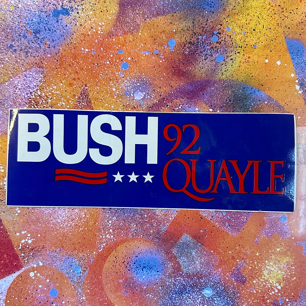 Bush Era Sticker 1992 Bush and Quayle Bumper Sticker – RAD Shirts Custom Printing