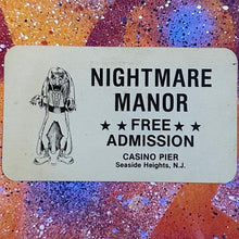 Vintage Seaside Heights Casino Pier NJ NIGHTMARE MANOR ticket with carnival monster art for sale