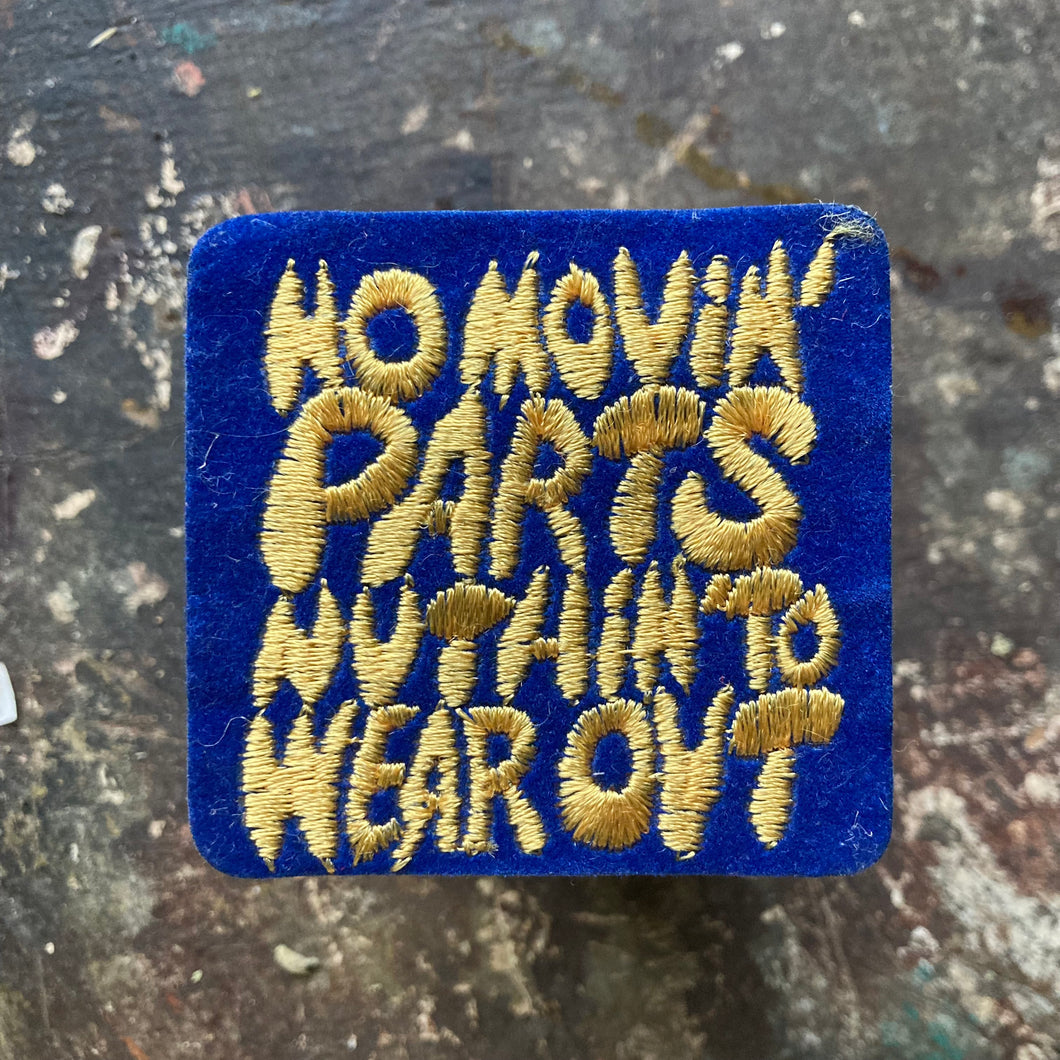 Vintage patches for sale, including this suggestive retro patch that reads 