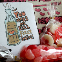 Candy Collage Drawstring Pouch filled with treats