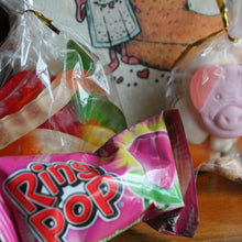 Pork Roll Drawstring Pouch filled with treats