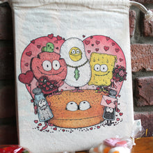 Pork Roll Drawstring Pouch filled with treats