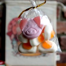 Pork Roll Drawstring Pouch filled with treats