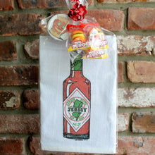 NJ Hot Sauce kitchen towel w/ Burger Gummies & Pinback button