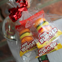 NJ Hot Sauce kitchen towel w/ Burger Gummies & Pinback button