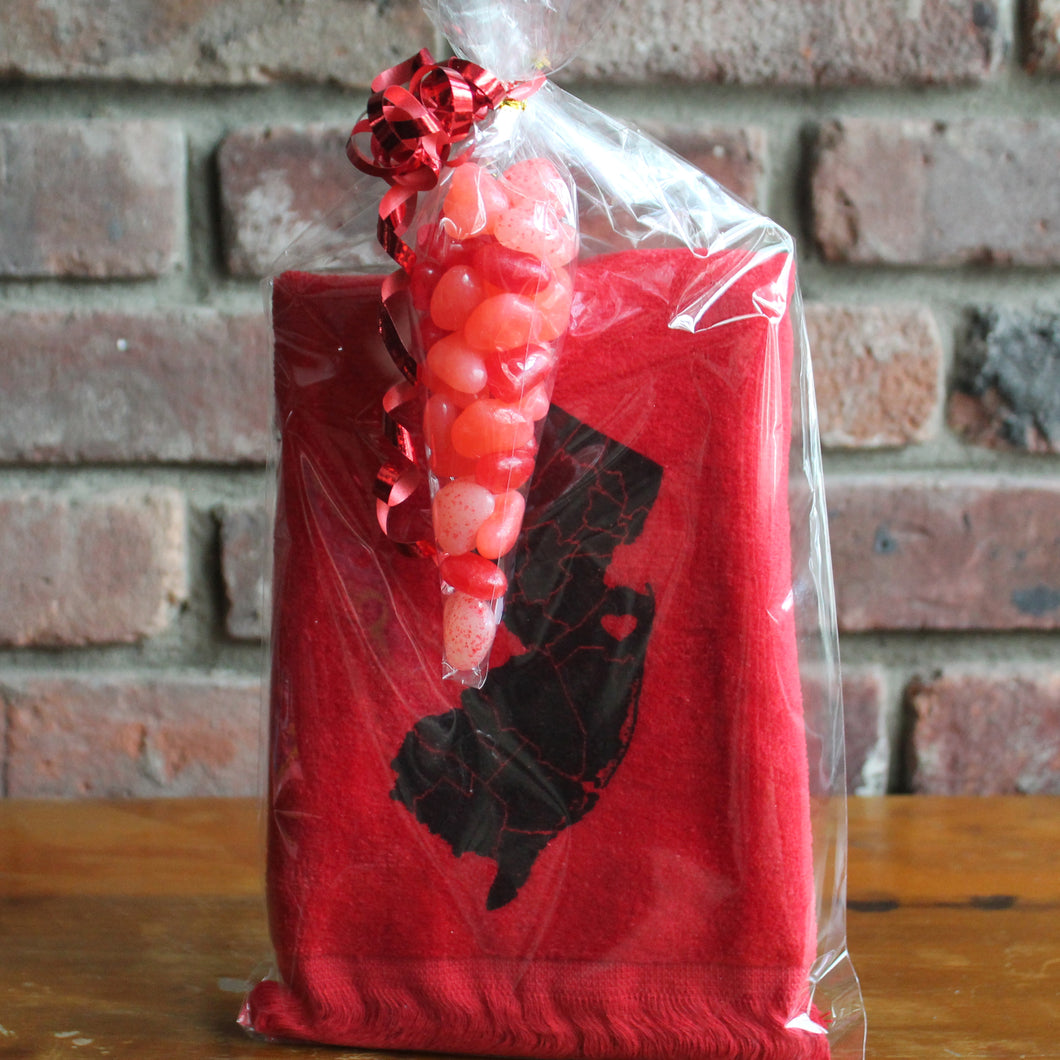 Shore Love hand towel with Heart Jellybeans