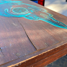 Antique box with hand painted Skull art