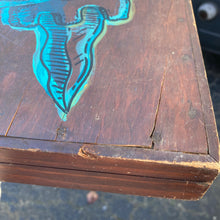 Antique box with hand painted Skull art