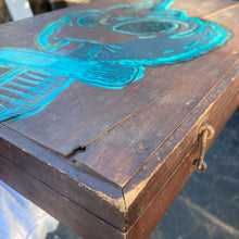 Antique box with hand painted Skull art