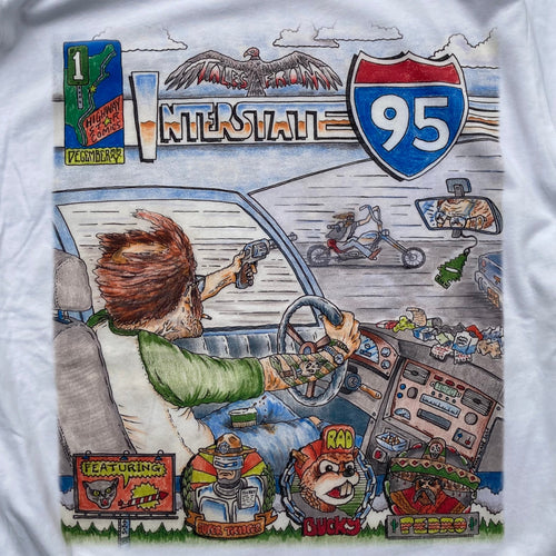 Tales from Interstate 95 shirt for sale, art by Ryan Wade and available from Rad Shirts I-95