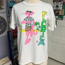 Vintage 1980s Florida shirt with the Pink Panther printed on the front and back Neon colors for the retro beach vibe