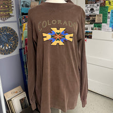Vintage Colorado long sleeve shirt pigment dyed brown with retro graphic