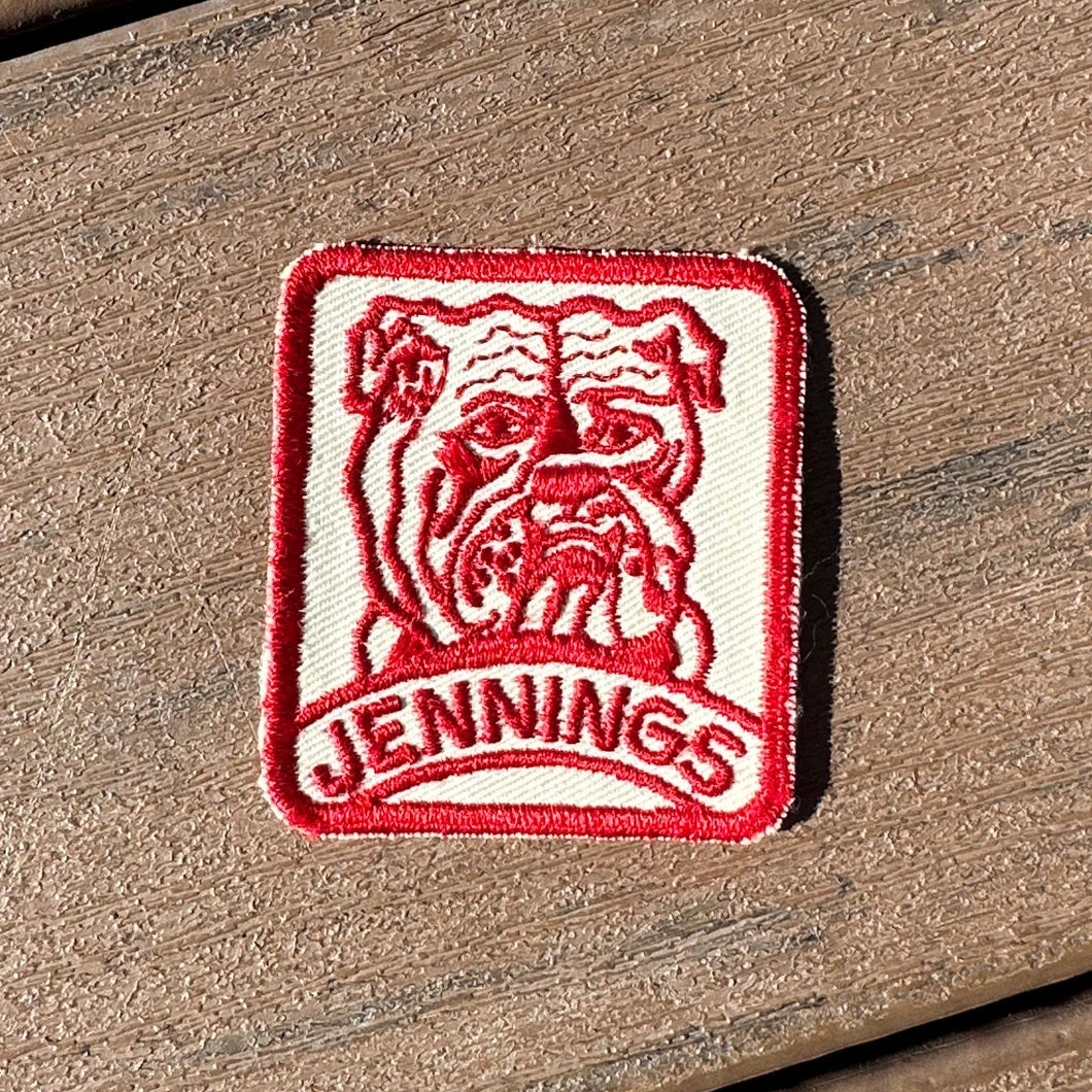 vintage Jennings patch with a bulldog for sale. 