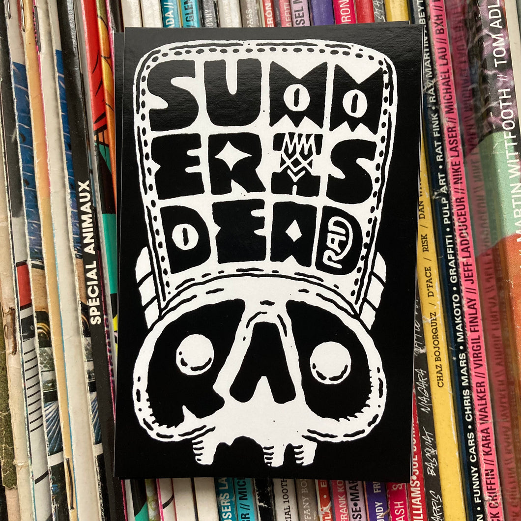 RAD SHIRTS x EVIL PARADISE Summer Is Dead sticker skull graffiti art