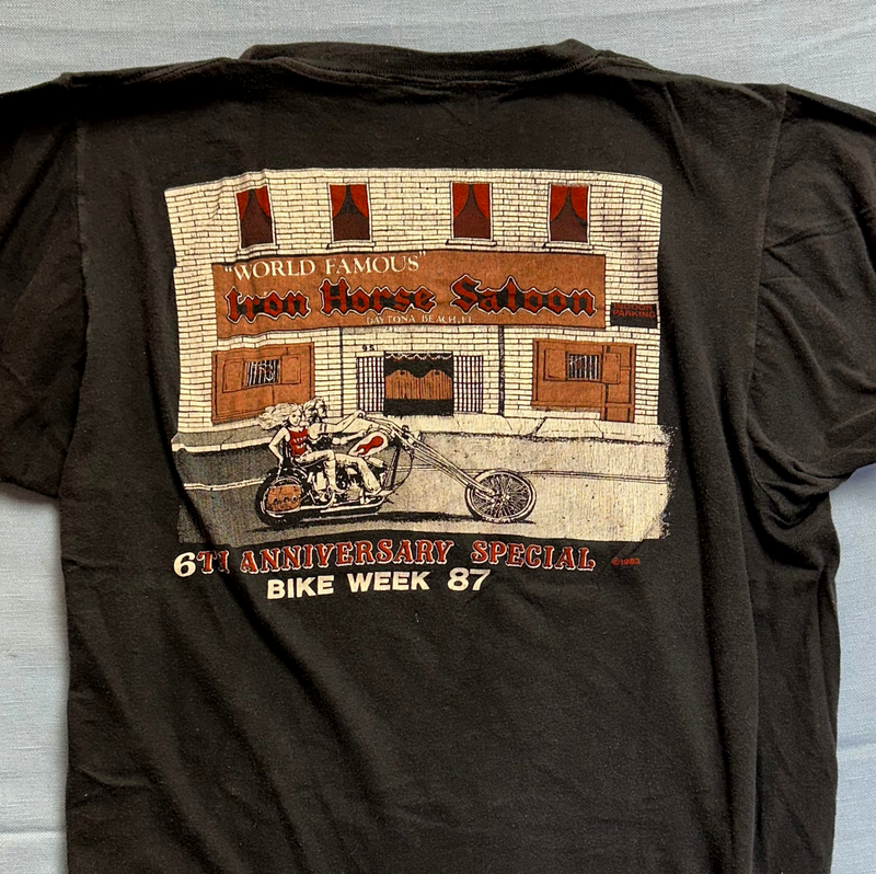 1987 Iron Horse Saloon Bike Week pocket tshirt (Daytona Beach, FL