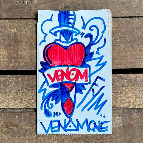 Hand Drawn Venom Street Art Sticker #1