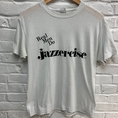 Vintage Jazzercise shirt Real Men Do Jazzercise retro t-shirt for sale.