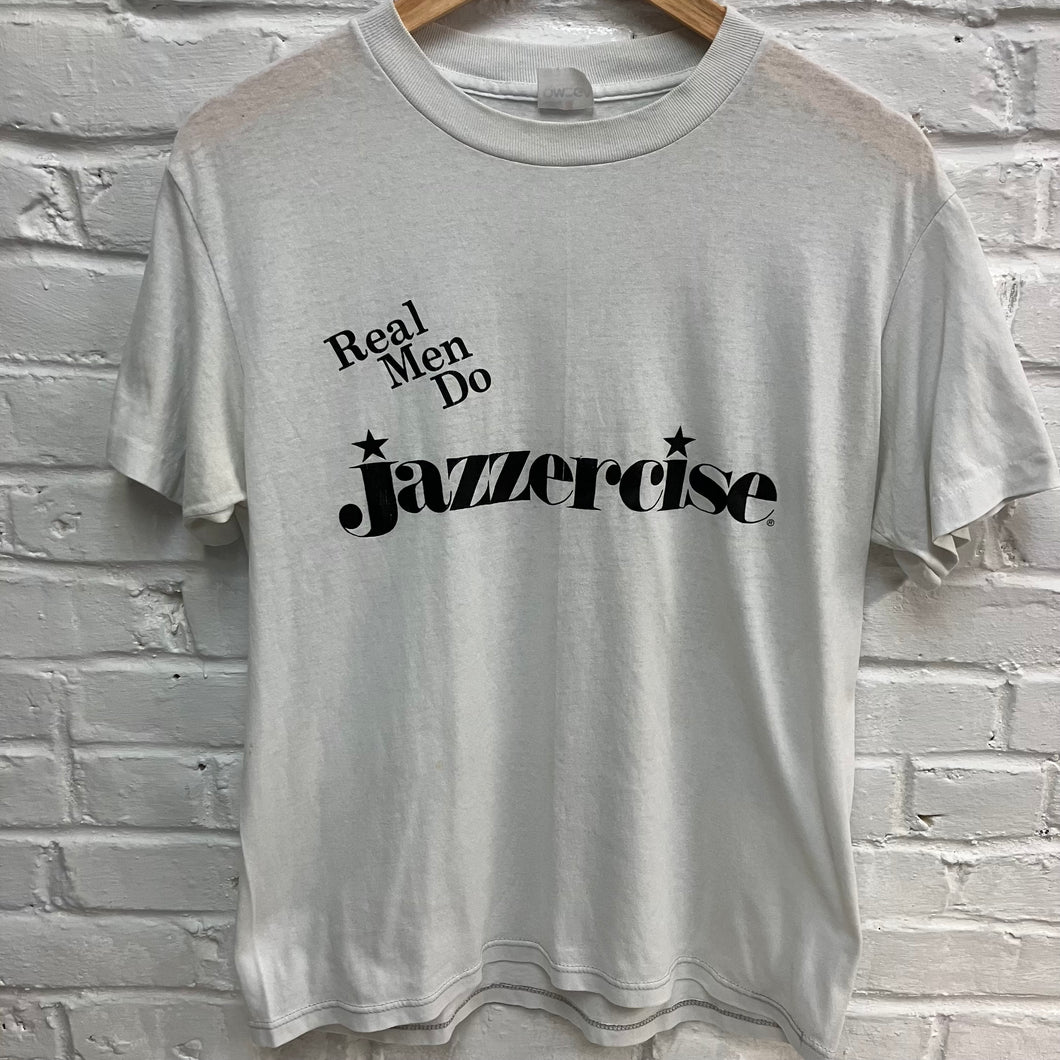 Vintage Jazzercise shirt Real Men Do Jazzercise retro t-shirt for sale.