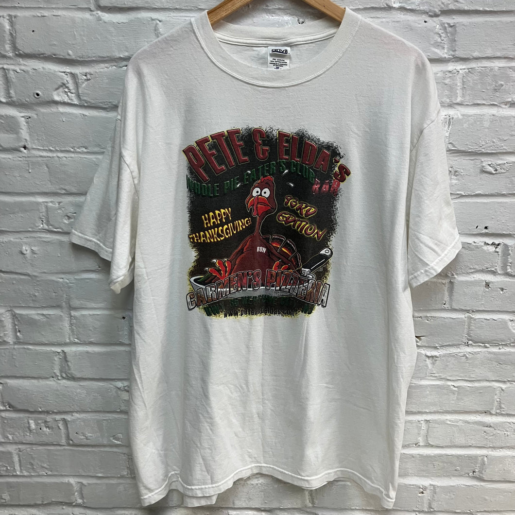 Pete & Elda's pizza shirt Whole Pie Eaters t-shirt for sale from a large collection of vintage tees