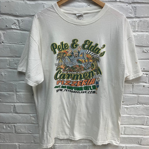 Pete & Elda's pizza shirt Whole Pie Eaters t-shirt for sale from a large collection of vintage tees