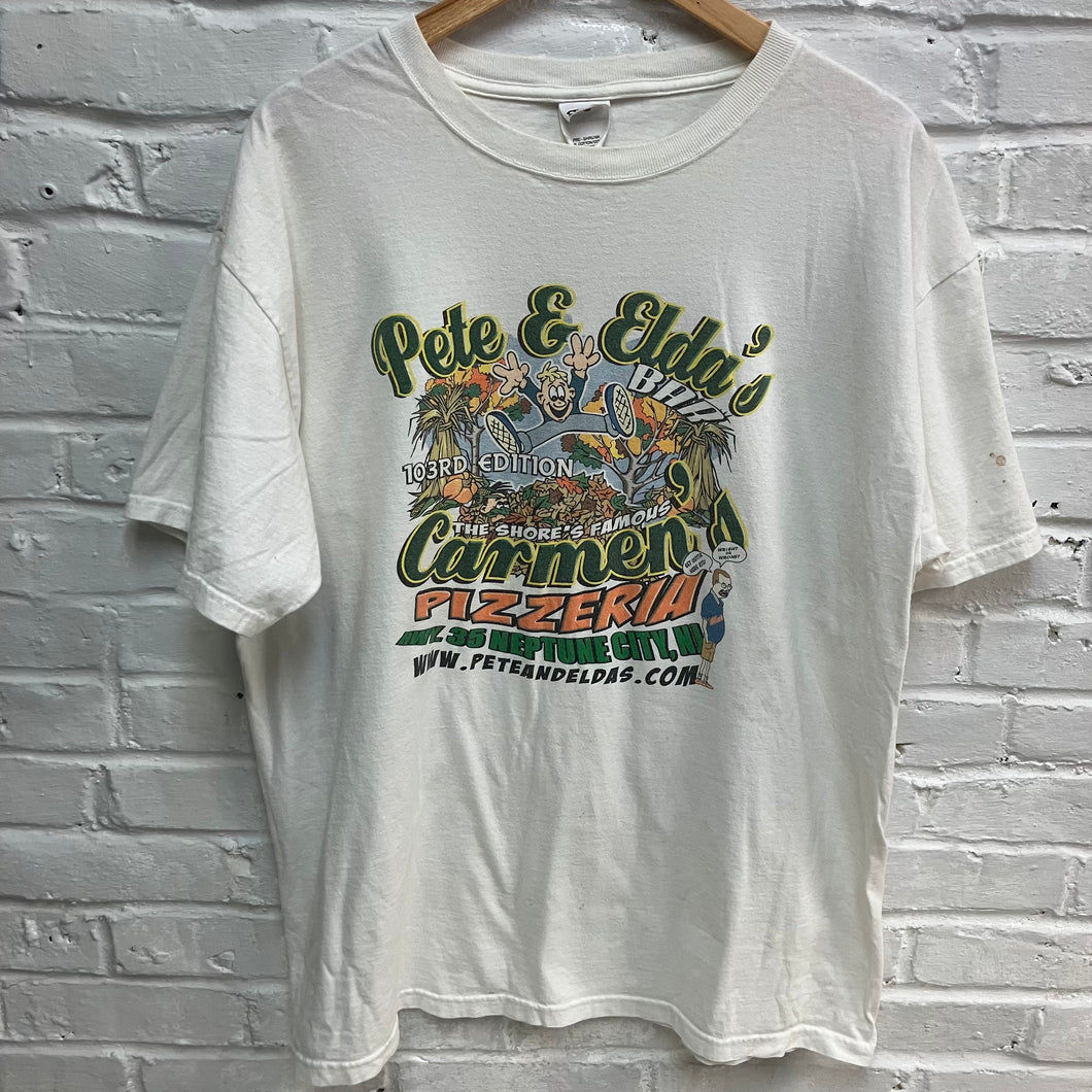 Pete & Elda's pizza shirt Whole Pie Eaters t-shirt for sale from a large collection of vintage tees