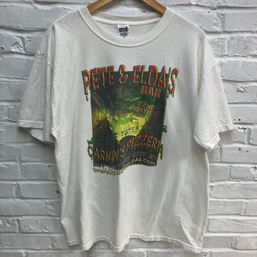 Vintage Pete & Elda's Whole Pie Eaters shirt for sale retro pizza t-shirt design
