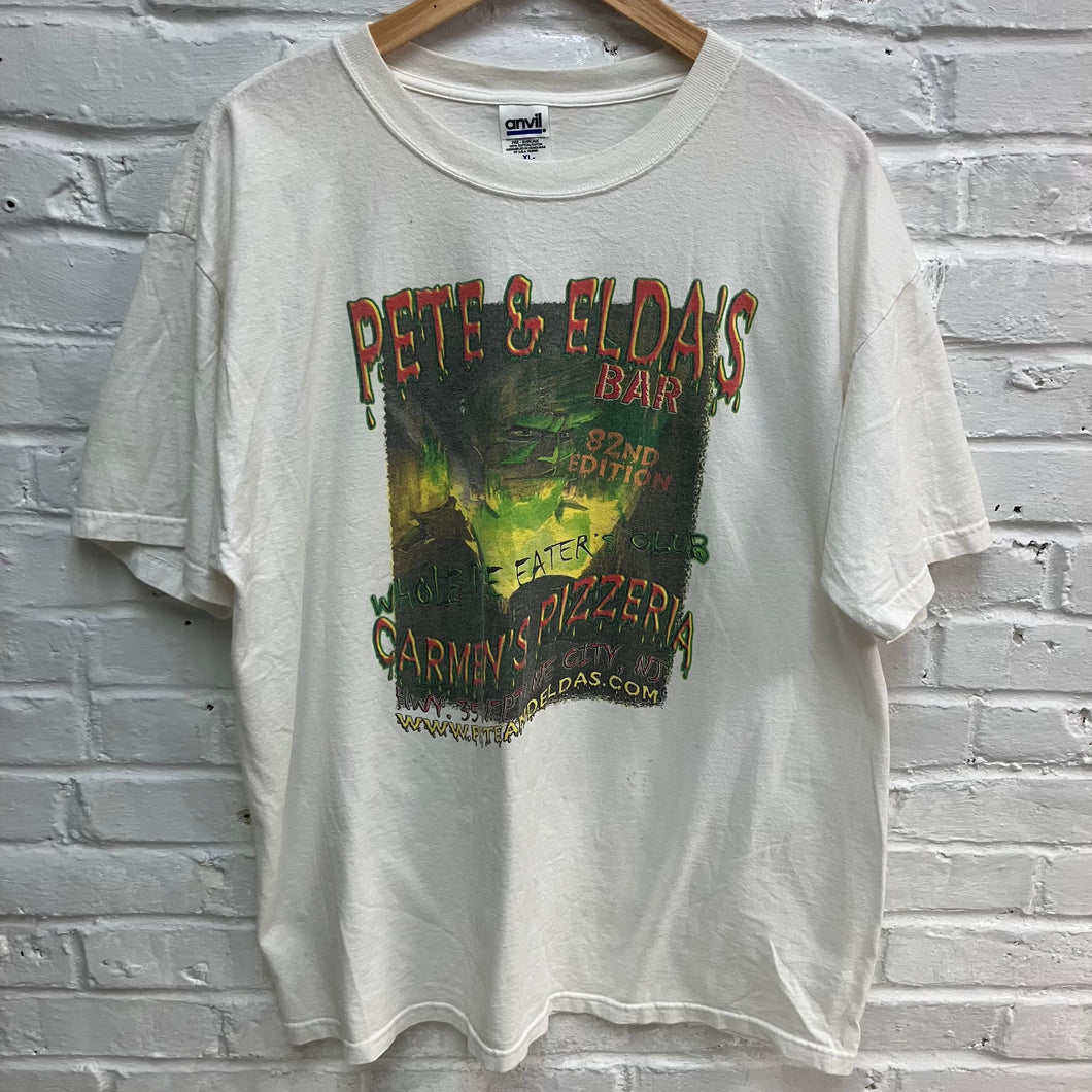 Vintage Pete & Elda's Whole Pie Eaters shirt for sale retro pizza t-shirt design