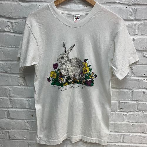 Vintage 1990 Shirttales Vermont shirt with a Rabbit graphic for sale