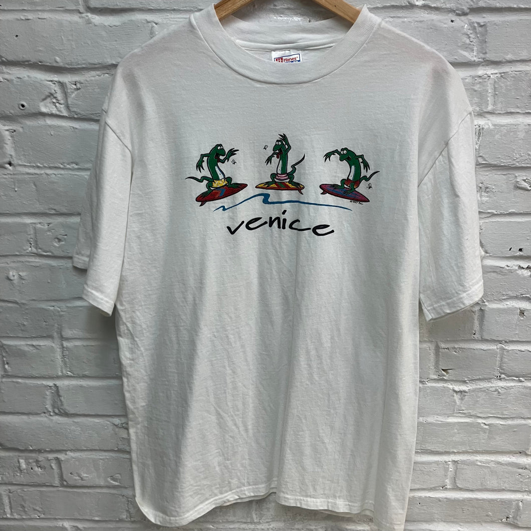 Vintage Venice California shirt with surfing lizards