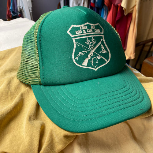 Vintage Fort Dix Rod & Gun Club green trucker hat