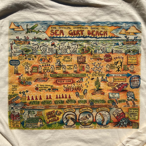 Sea Girt Beach Map shirt art cartoon guide Radcakes Ryan Wade artwork for sale