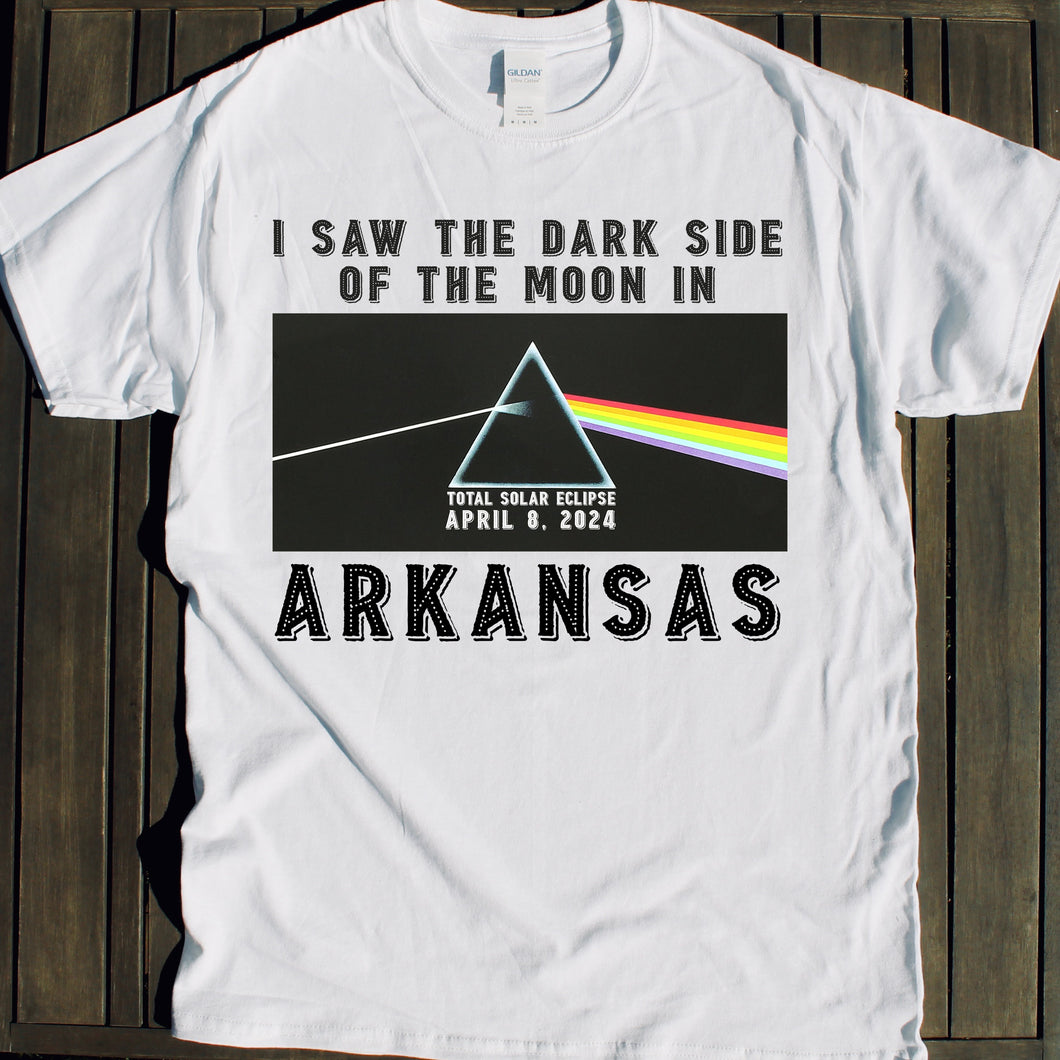 2024 Solar Eclipse shirt sale Arkansas event souvenir tshirt for sale Dark Side of the Moon tshirt Total Solar Eclipse shirt for sale April 8 2024 souvenir gift shop commemorative tshirts 4/8/24 Made in USA