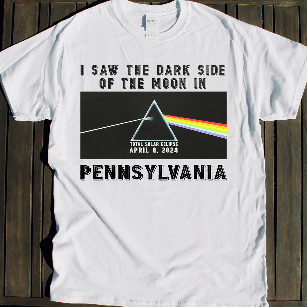 April 8 2024 Total Solar Eclipse shirt souvenir for Pennsylvania viewing party events tshirt for sale Total Solar Eclipse shirt for sale April 8 2024 souvenir gift shop commemorative tshirts 4/8/24 Made in USA