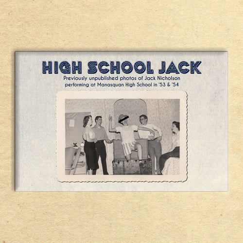 RARE Jack Nicholson book with previously unpublished photos of Jack Nicholson acting in high school plays at Manasquan High School theatre production. Published by Rad Studio Rad Shirts Custom Printing Radcakes. Earliest photographs of Jack Nicholson are part of the photograph collection of Ryan Wade.